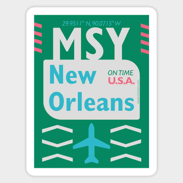 MSY New Orleans aviation style 27092021 Sticker by Woohoo